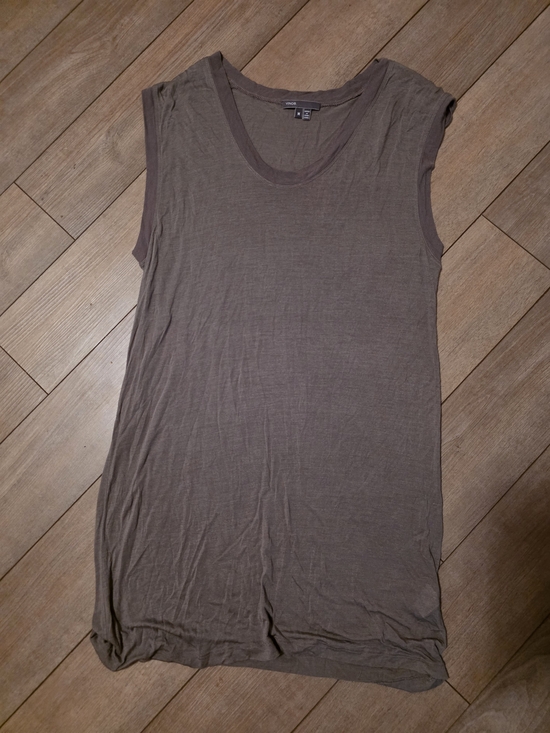 Vince Tops - Vince Sleeveless Scoop Neck Tank - Taupe Brown